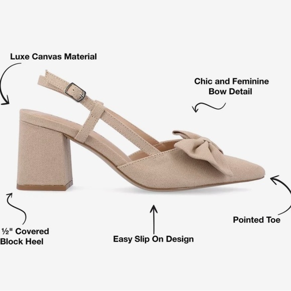 Journee Collection Tailynn Pump Slingback Block Heel Shoes Size 11 WD Wide NIB - Picture 5 of 12